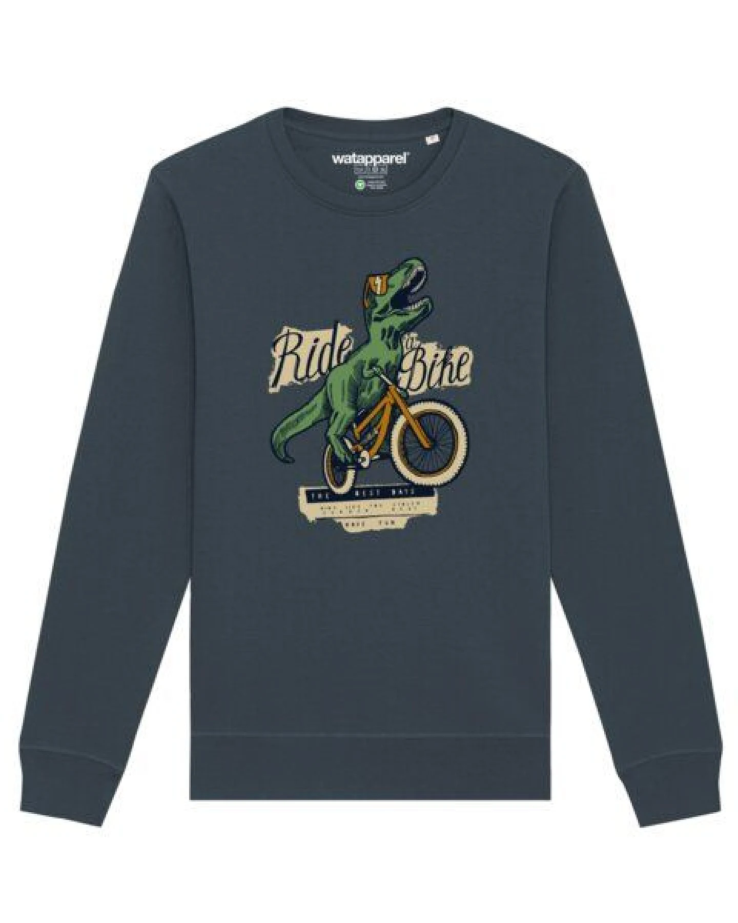watapparel Sweatshirt Unisex T-Rex Fahrrad – Ansicht 2