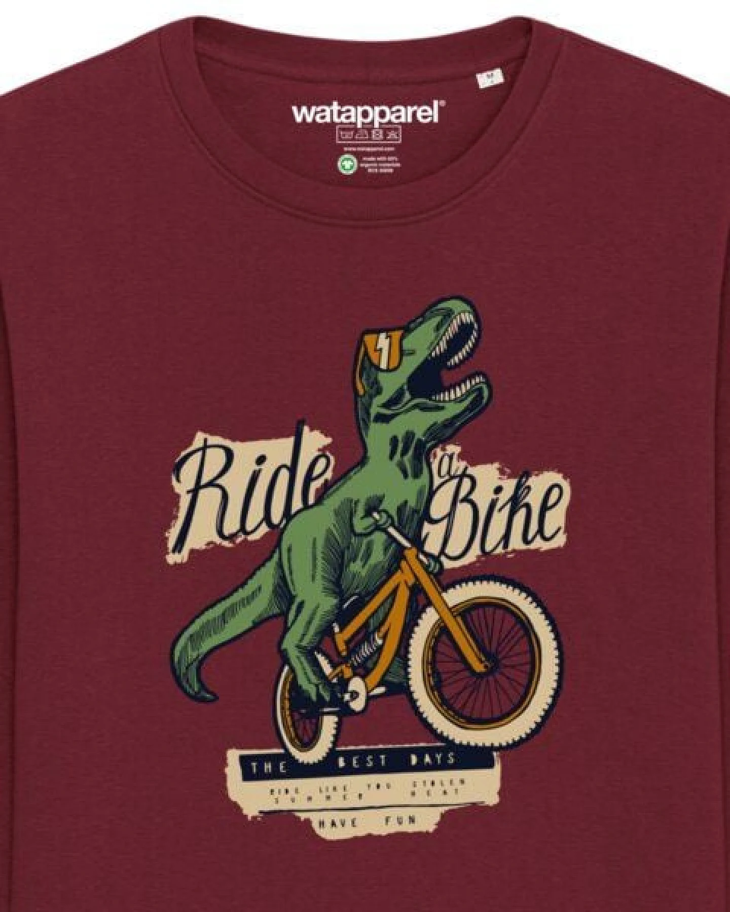 watapparel Sweatshirt Unisex T-Rex Fahrrad – Ansicht 3