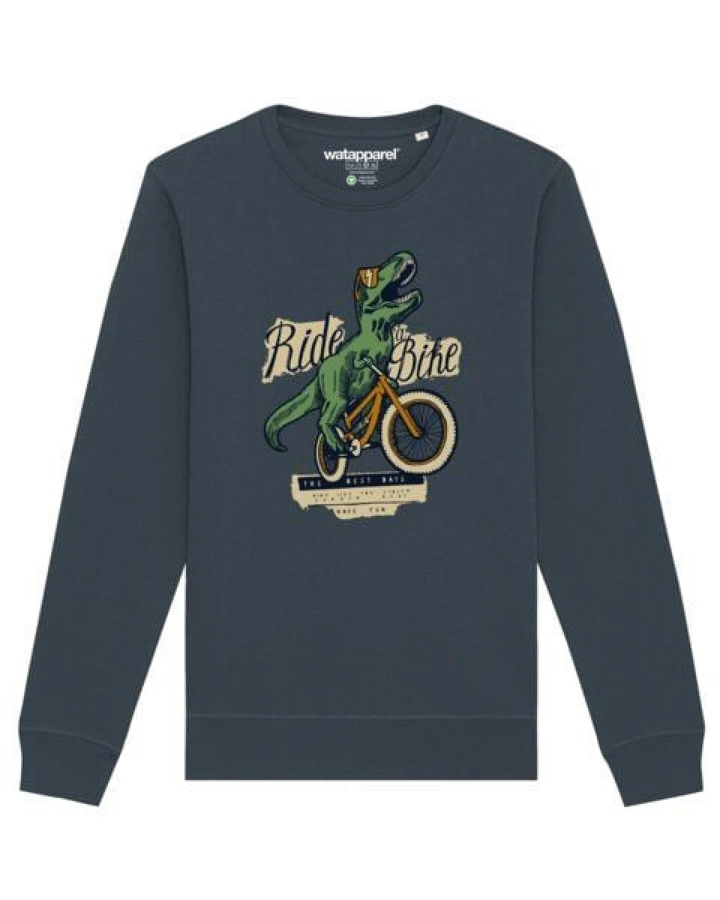 watapparel Sweatshirt Unisex T-Rex Fahrrad – Ansicht 2