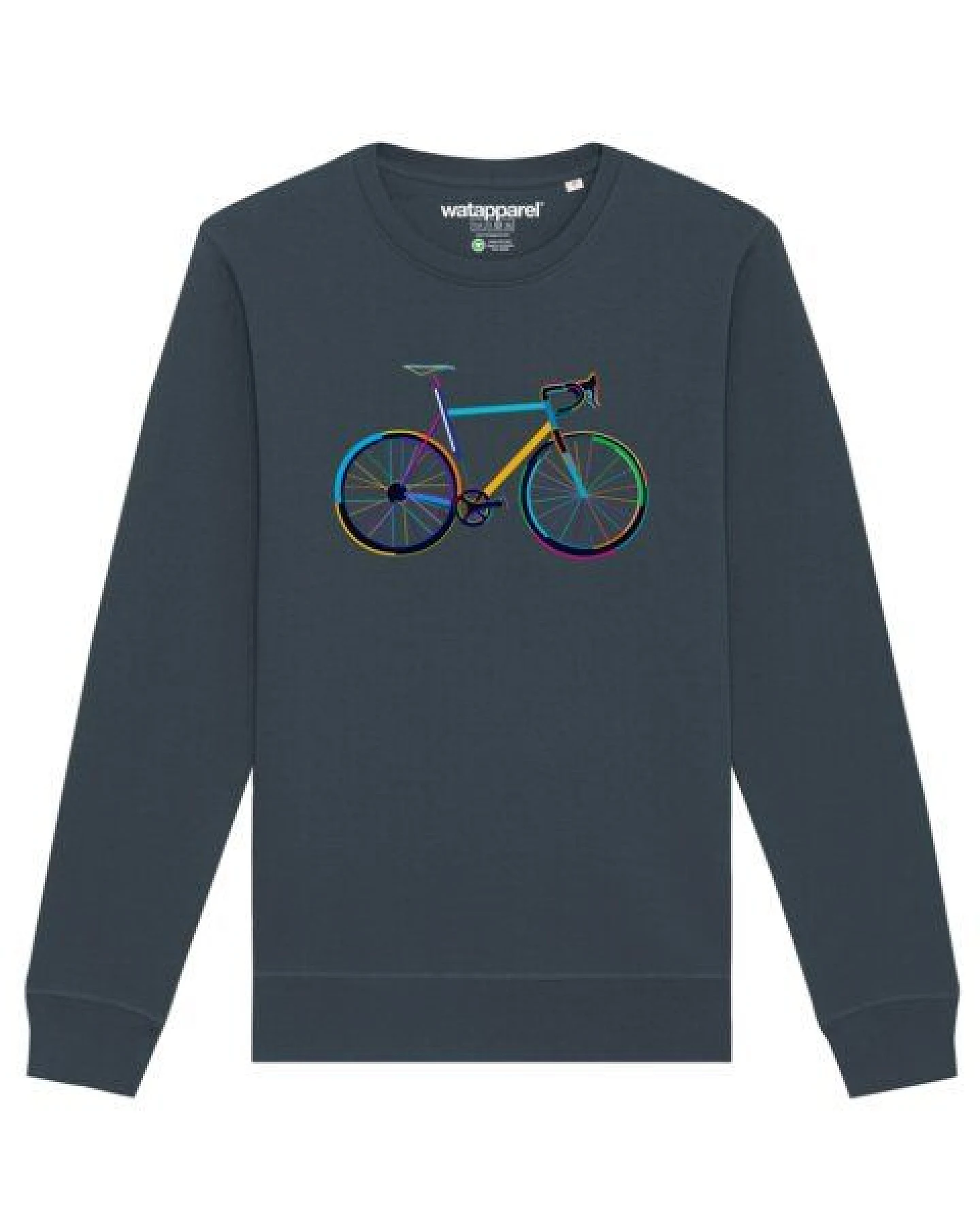 watapparel Sweatshirt Unisex Fahrrad by night – Ansicht 2