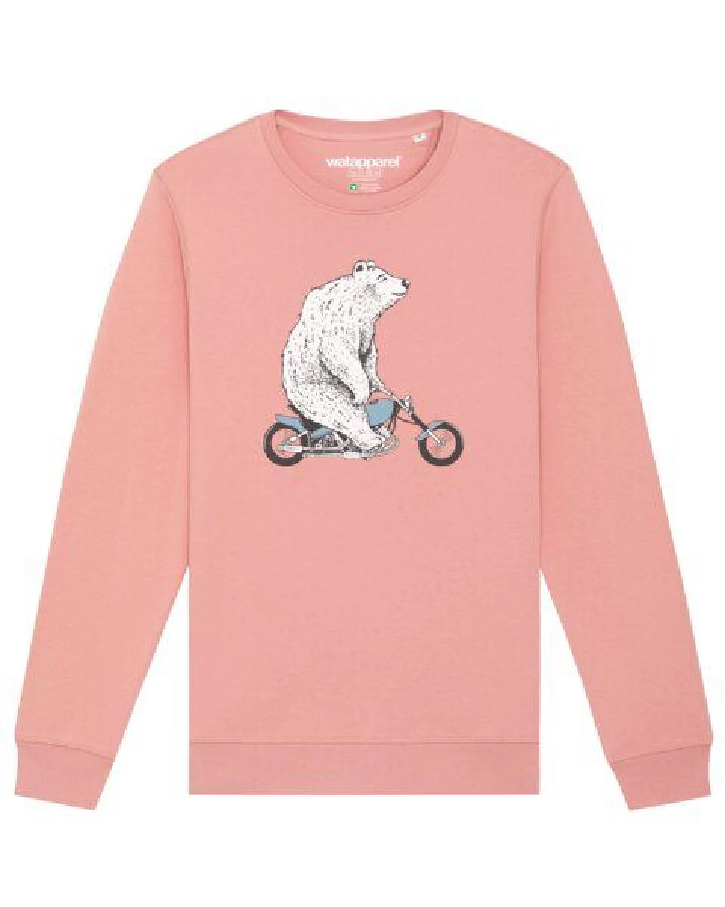 watapparel Sweatshirt Unisex Bär auf Bike – Ansicht 2