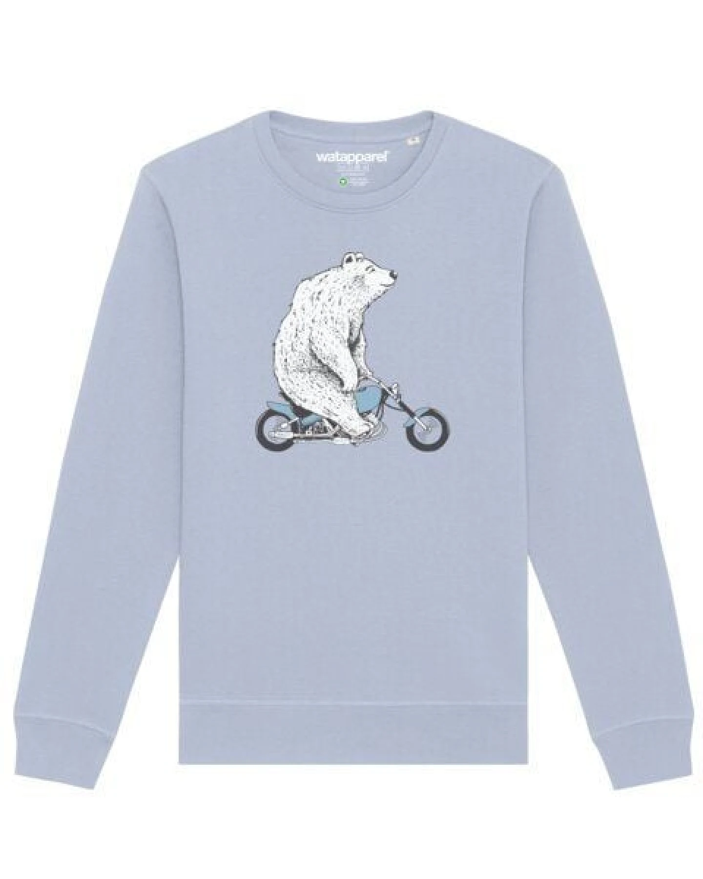 watapparel Sweatshirt Unisex Bär auf Bike – Ansicht 2