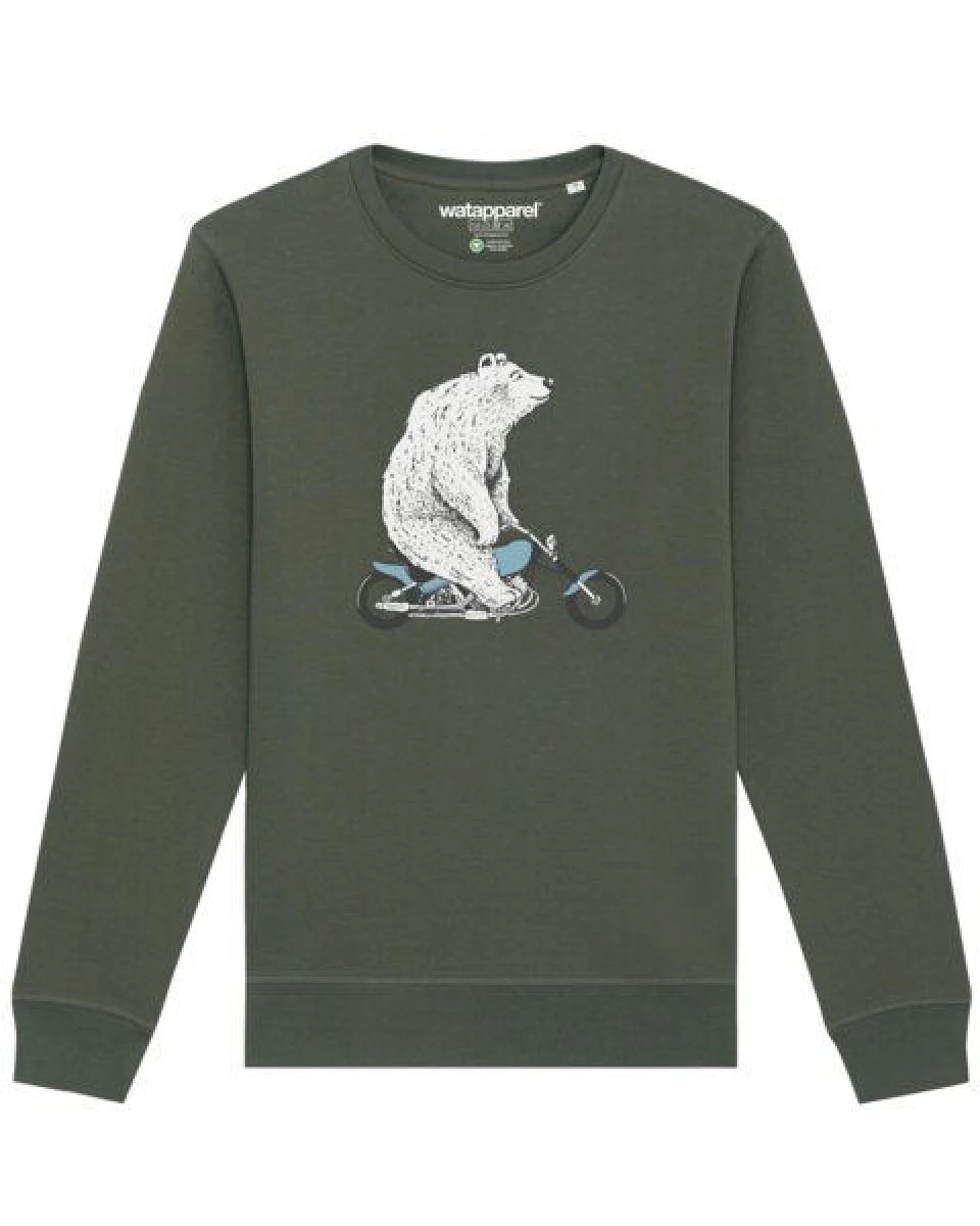 watapparel Sweatshirt Unisex Bär auf Bike – Ansicht 2
