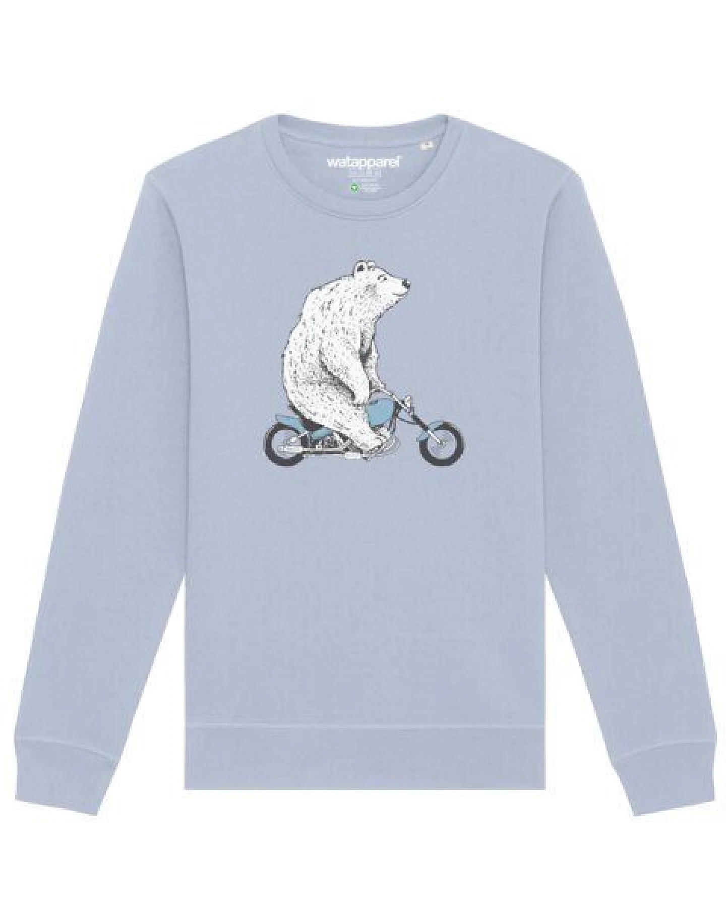 watapparel Sweatshirt Unisex Bär auf Bike – Ansicht 2