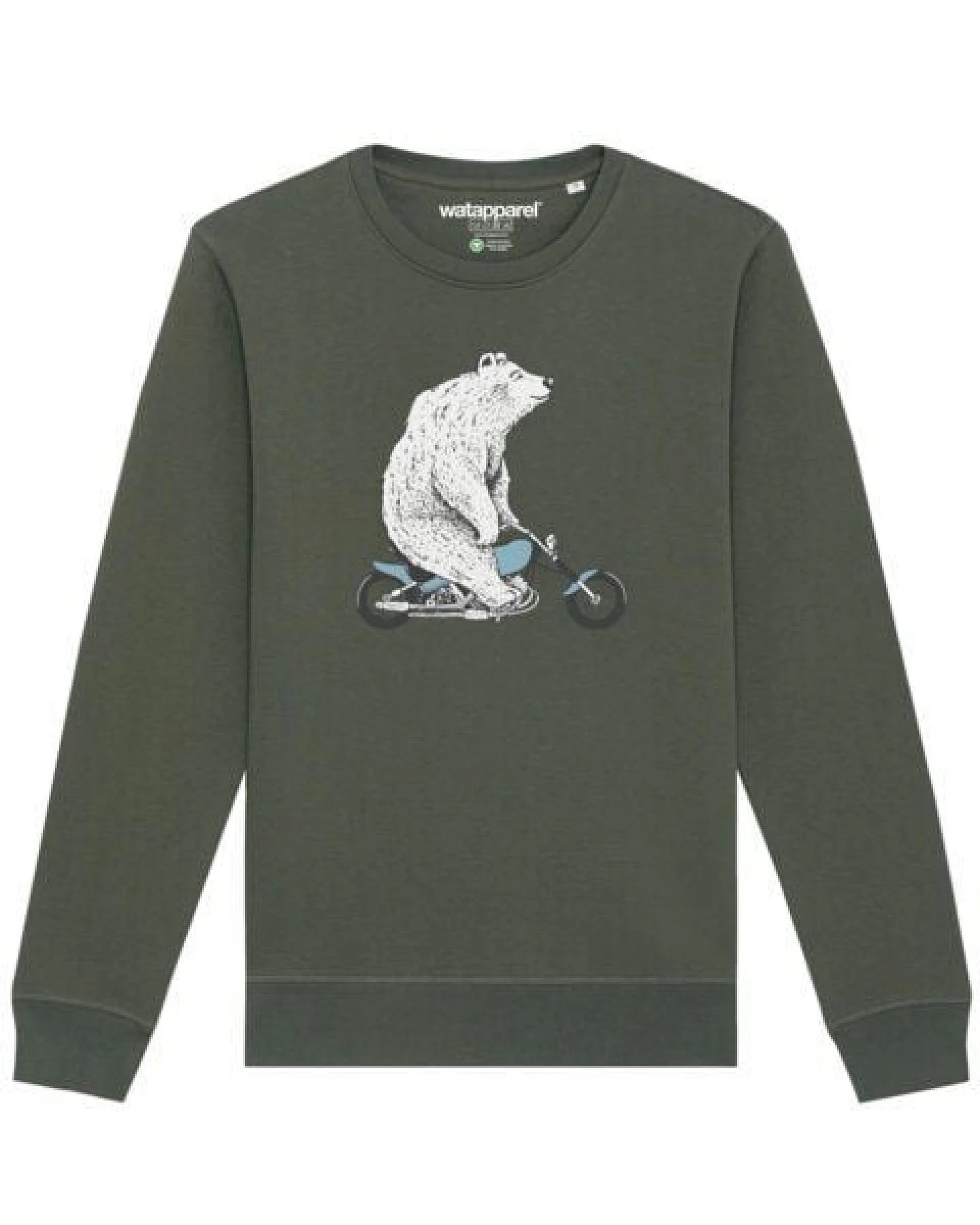 watapparel Sweatshirt Unisex Bär auf Bike – Ansicht 2