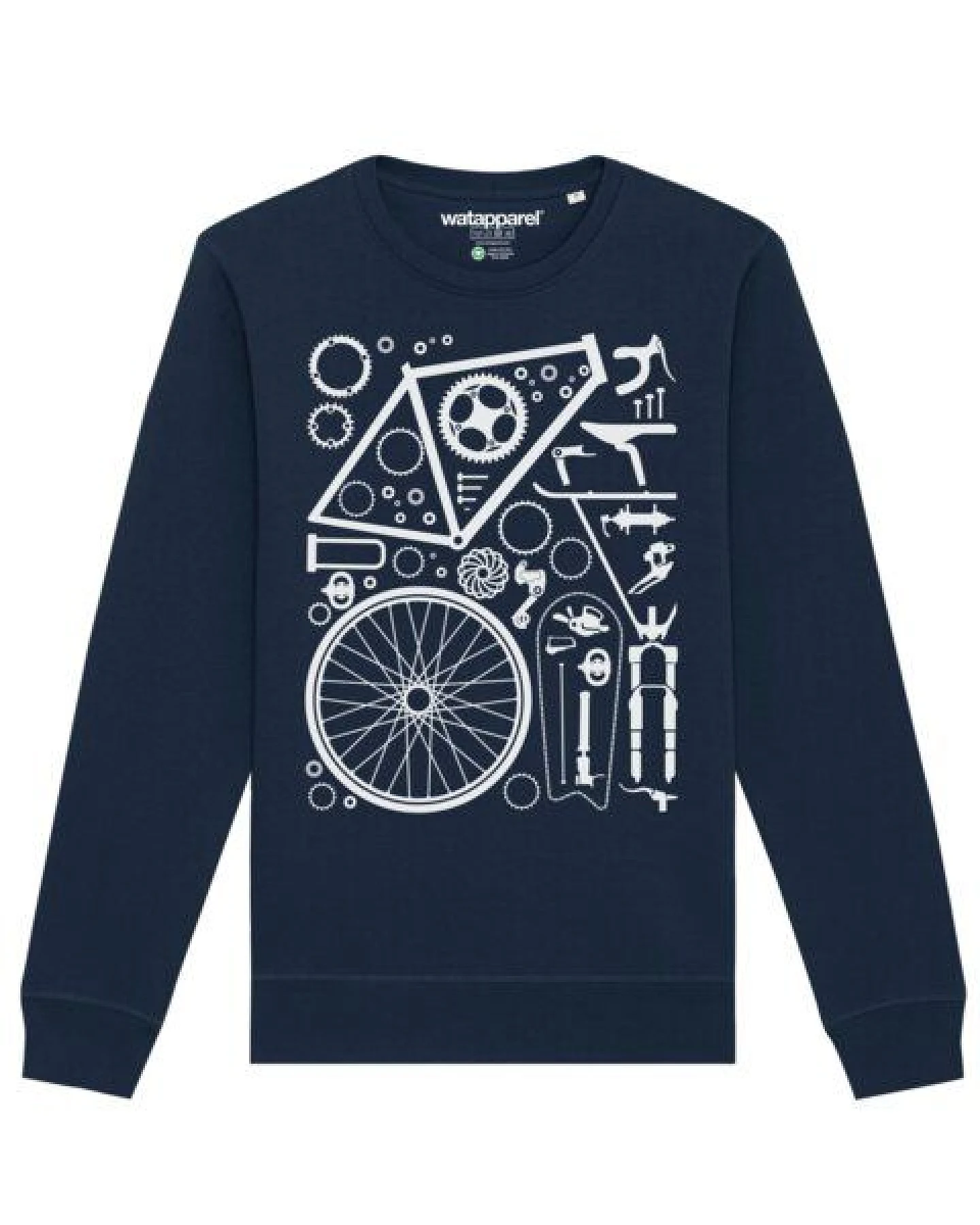 watapparel Sweatshirt Unisex Fahrradteile – Ansicht 2
