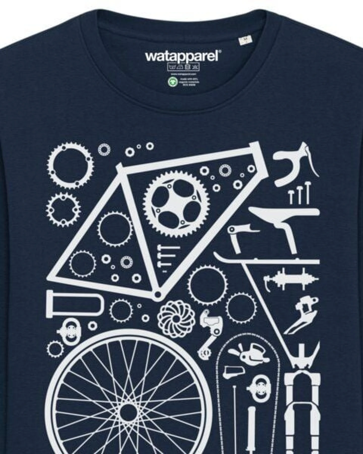 watapparel Sweatshirt Unisex Fahrradteile – Ansicht 3