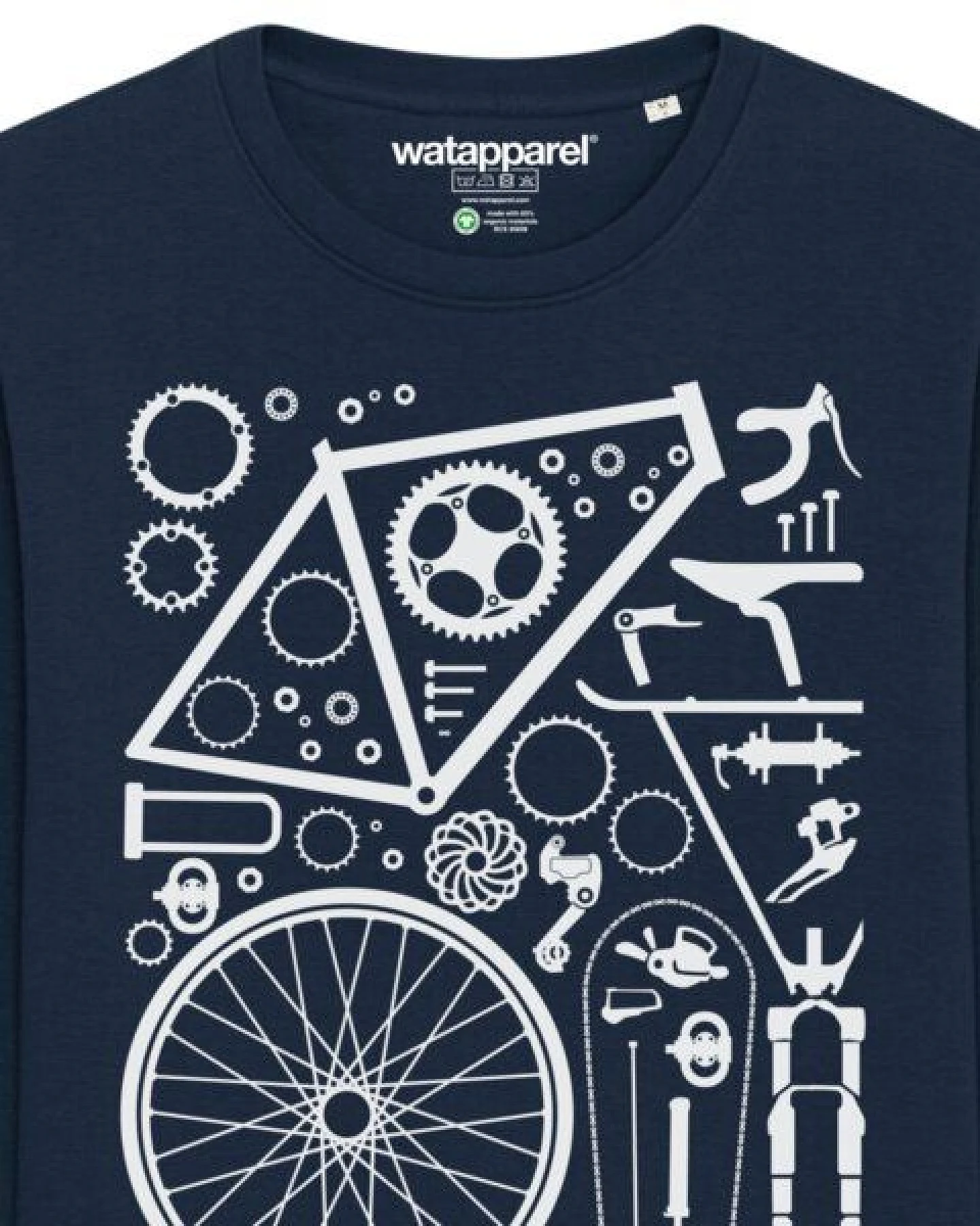 watapparel Sweatshirt Unisex Fahrradteile – Ansicht 3