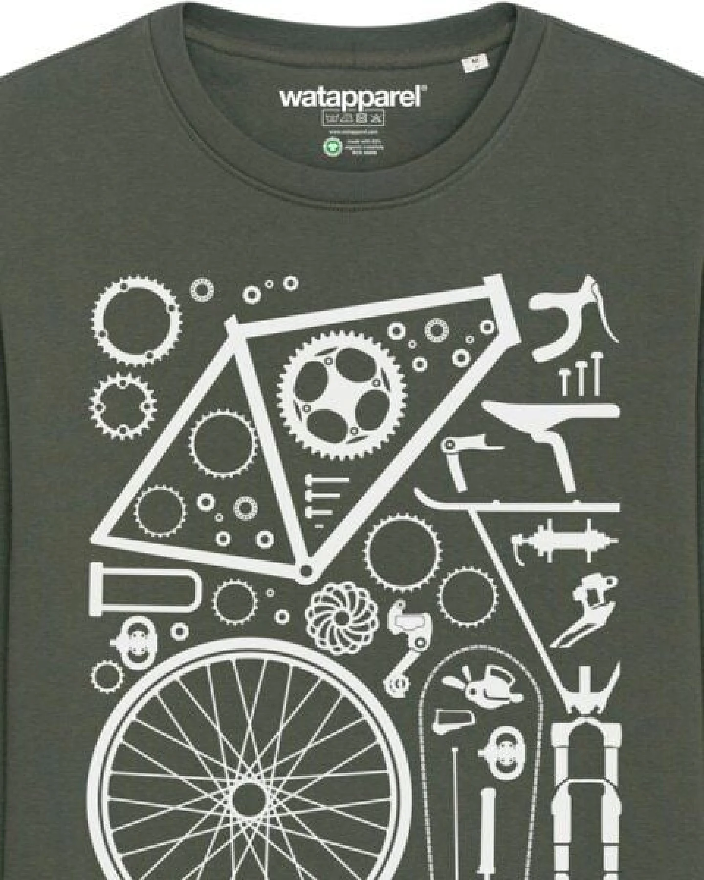 watapparel Sweatshirt Unisex Fahrradteile – Ansicht 3