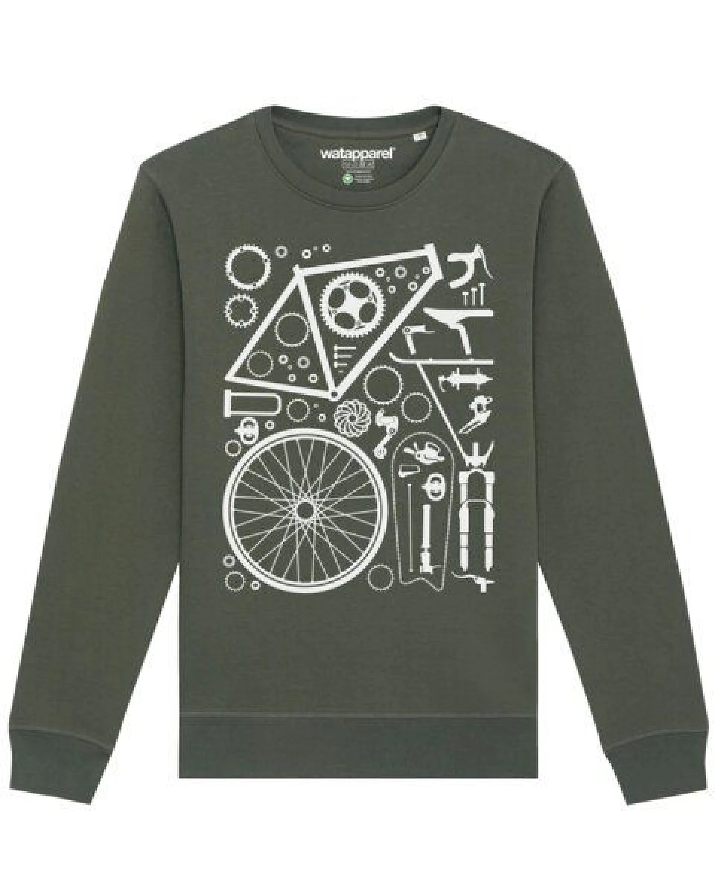 watapparel Sweatshirt Unisex Fahrradteile – Ansicht 2
