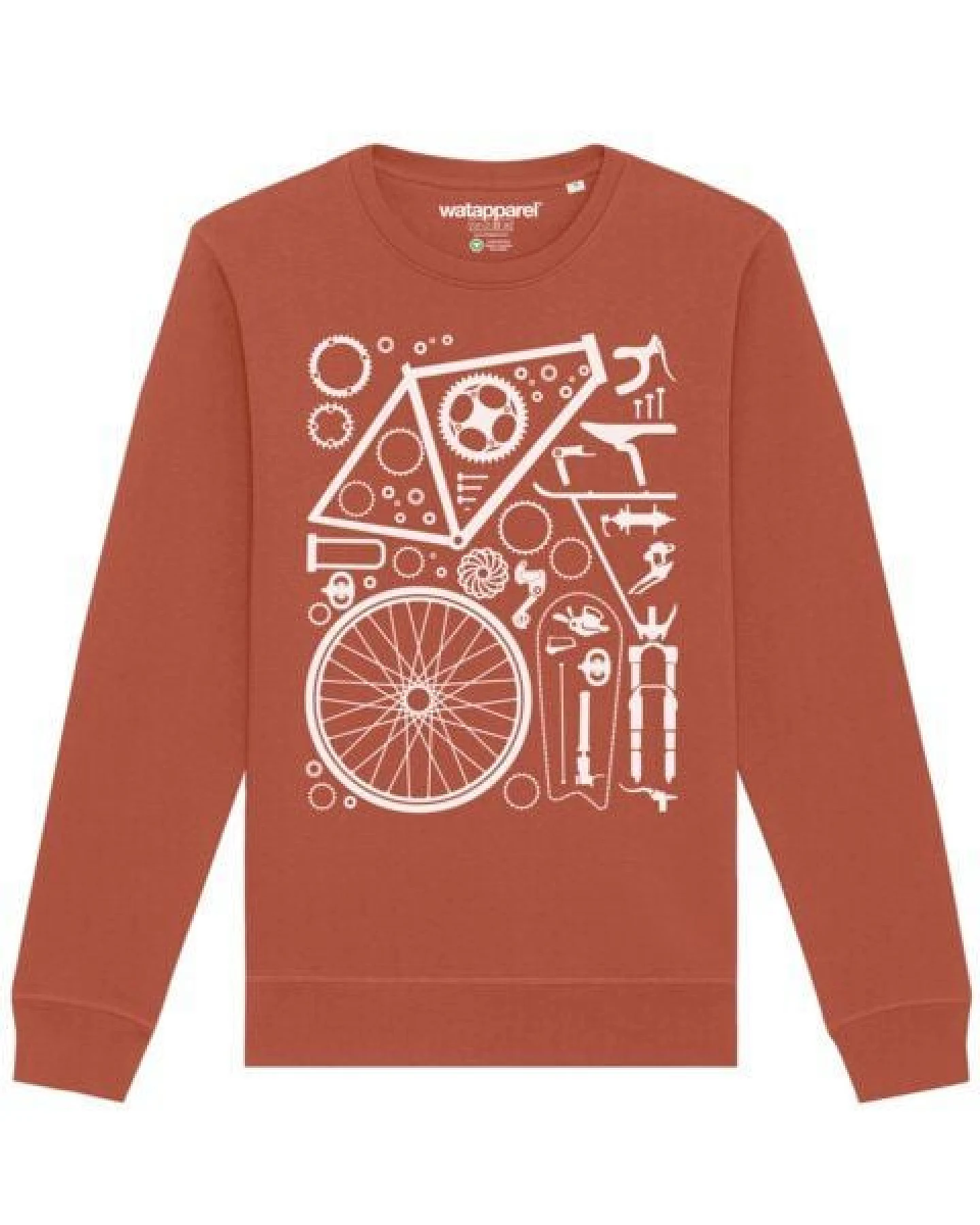 watapparel Sweatshirt Unisex Fahrradteile – Ansicht 2