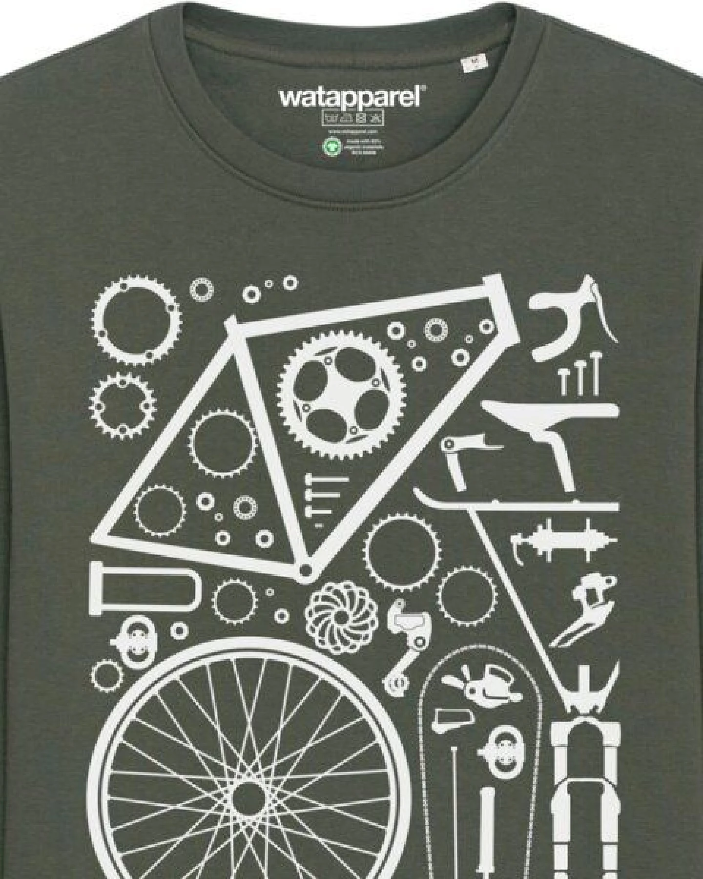 watapparel Sweatshirt Unisex Fahrradteile – Ansicht 3