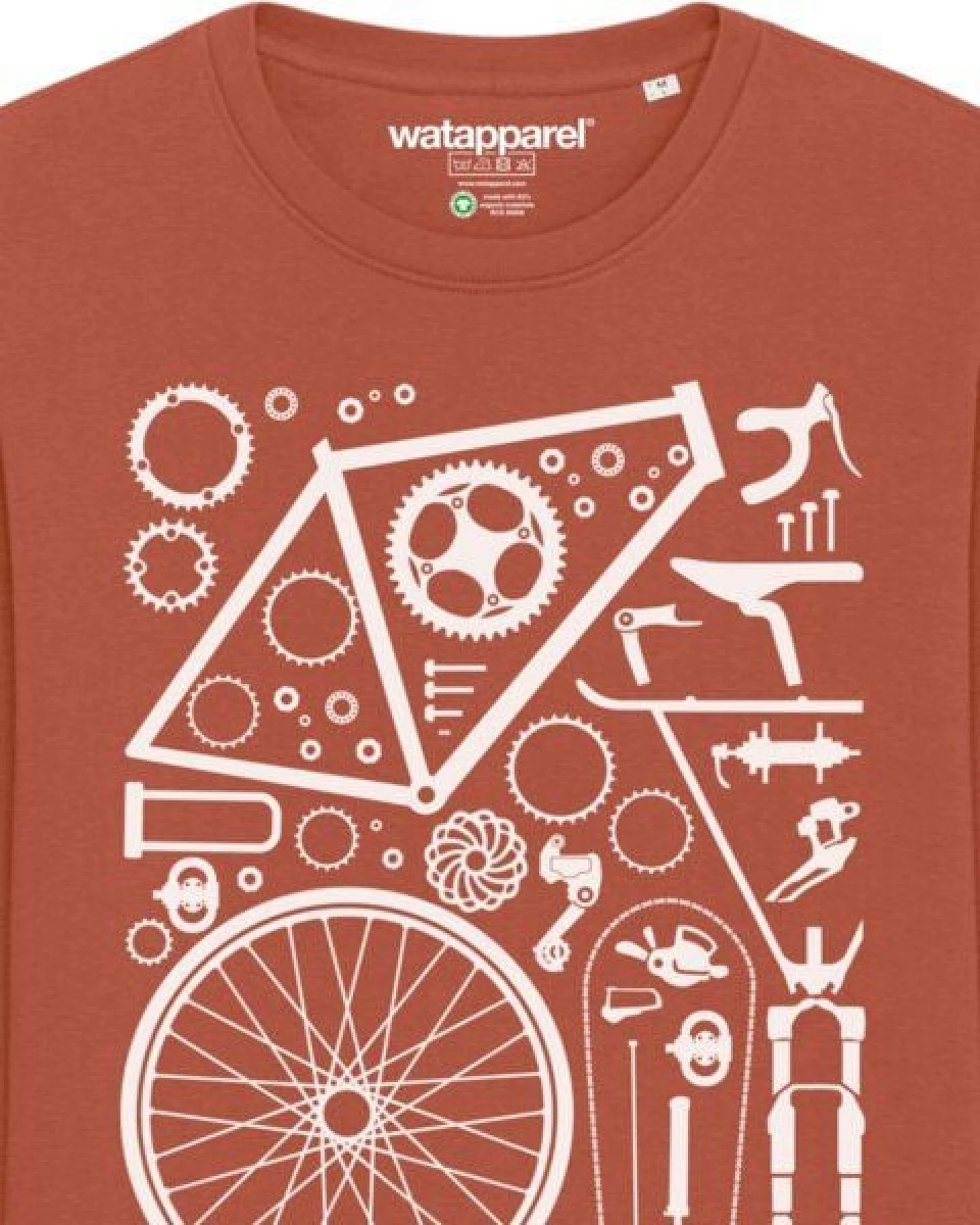 watapparel Sweatshirt Unisex Fahrradteile – Ansicht 3