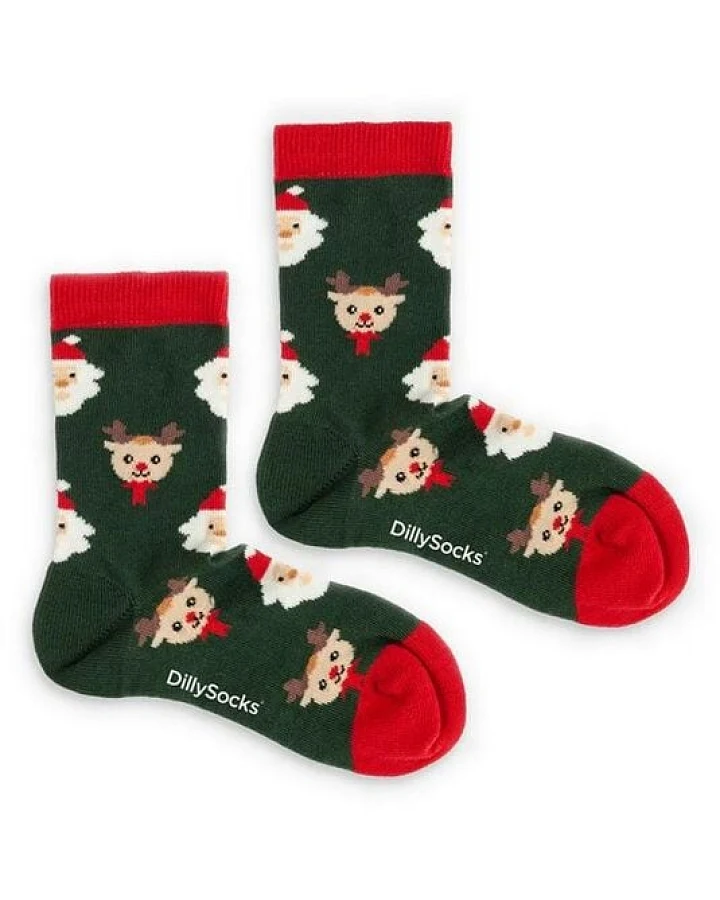 DillySocks Kindersocken Lil Rudolph in the Forest aus Biobaumwoll-Mix