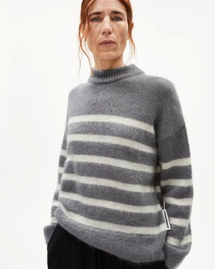 ARMEDANGELS GWYNEIRAA STRIPES Damen Pullover Loose Fit aus Mohair-Woll Mix