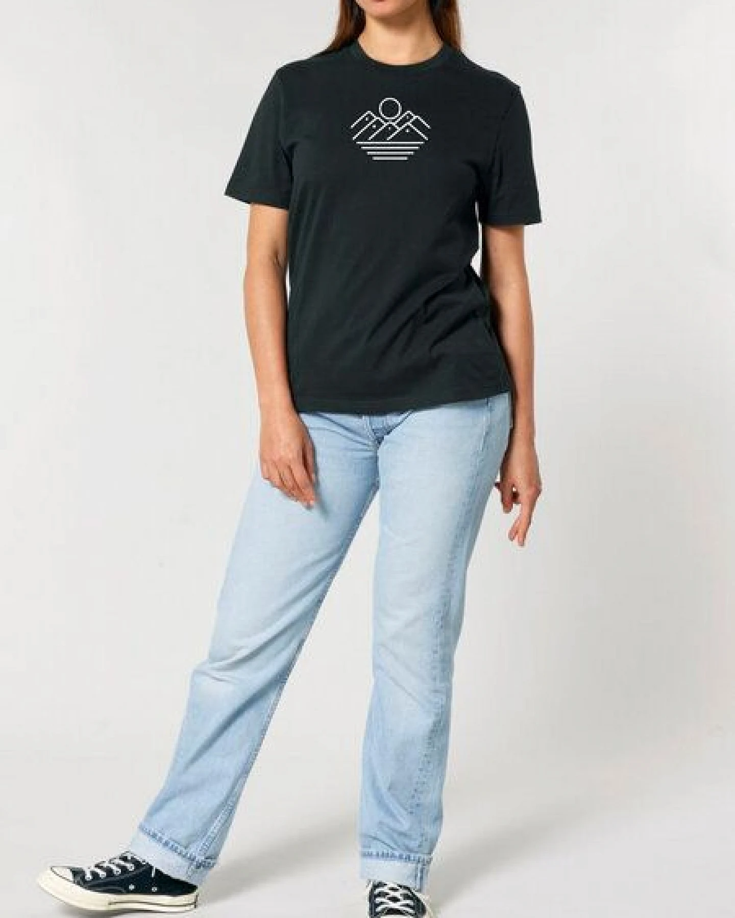 Human Family Bio Unisex Rundhals T-Shirt "Mountain Silhouette" – Ansicht 2