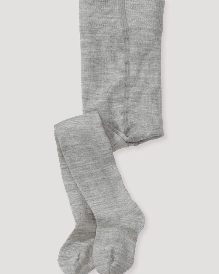 hessnatur Baby Woll-Strumpfhose aus Bio-Merinowolle mit Bio-Baumwolle - grau - Größe 50/56