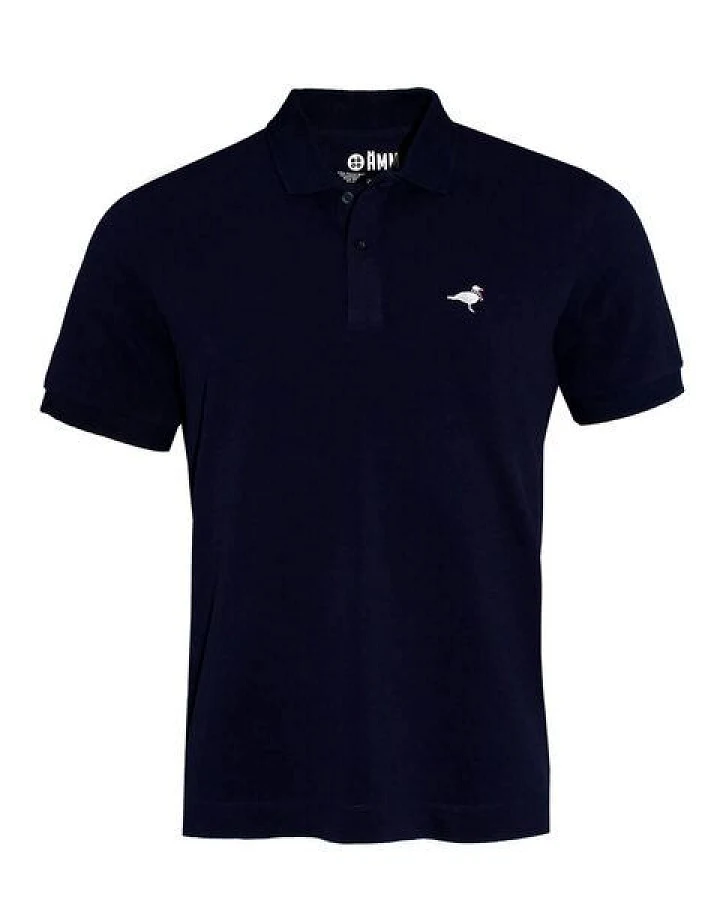 FÄDD Herren Poloshirt Bio-Baumwolle "HOLZBEIN Möwe" Navy/ Blau