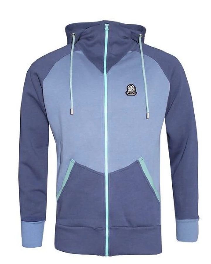 FÄDD Herren Sweatjacke aus Bio-Baumwolle "Troijer Z Heimat" Lila/ Blau
