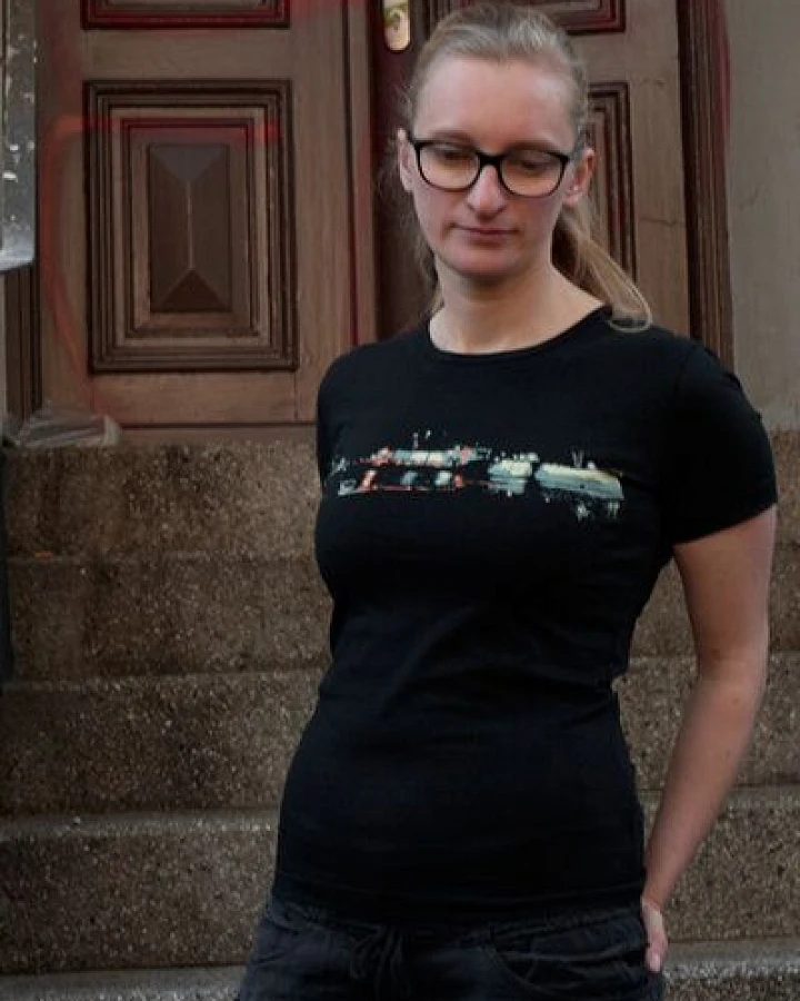 T-Shirtladen-Marktstrasse GmbH Elbe bei Nacht Girl-T-Shirt