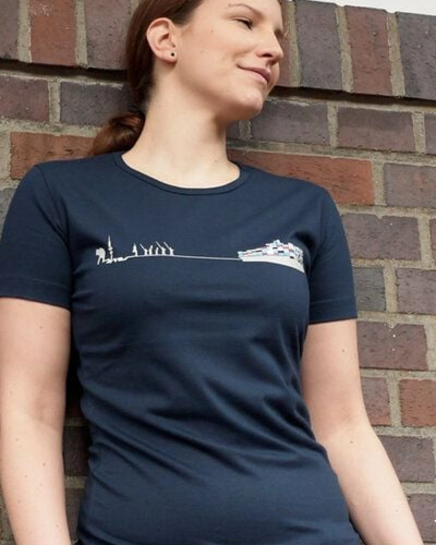 T-Shirtladen-Marktstrasse GmbH Containerschiff Girl-T-Shirt – Ansicht 2