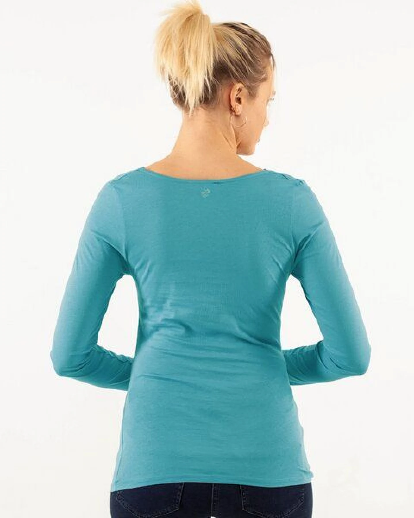 Alma & Lovis Langarmshirt mit Wasserfallausschnitt – Ansicht 3