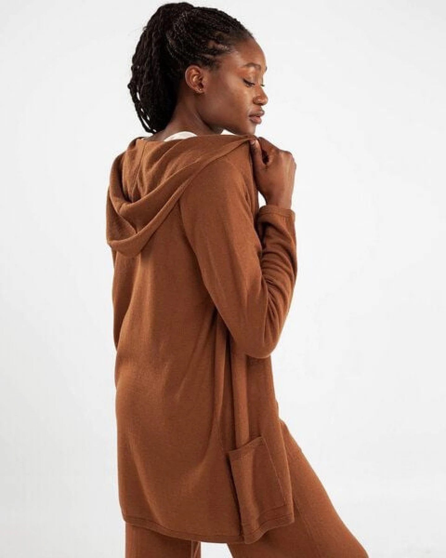 Alma & Lovis Hoodie Mantel im Bio-Baumwoll-/Woll-Mix – Ansicht 4