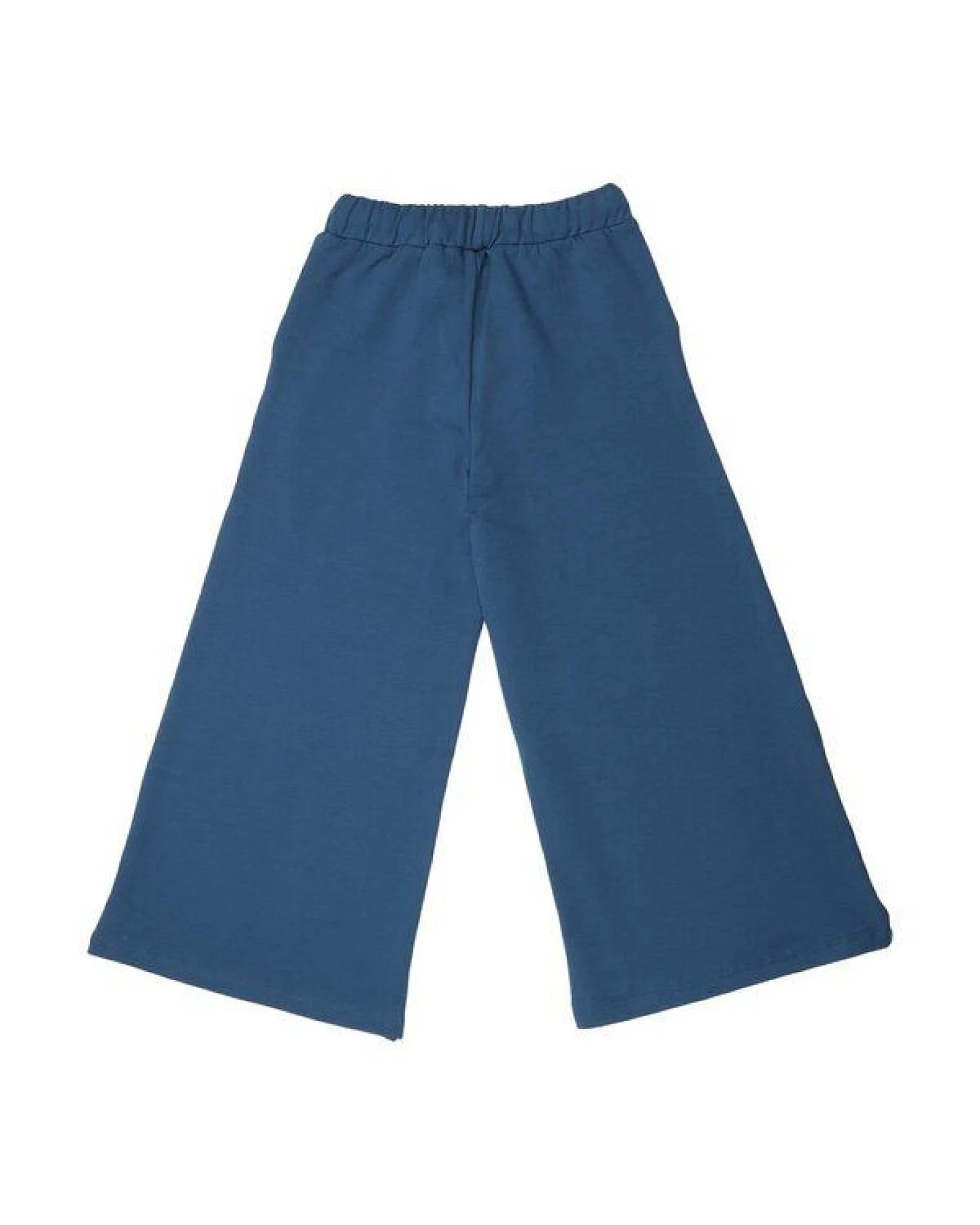 Walkiddy Navy Wide Leg Pants - GOTS-zertifizierte Bio-Baumwolle - Bequeme Kinderhose in leuchtendem Blau – Ansicht 3