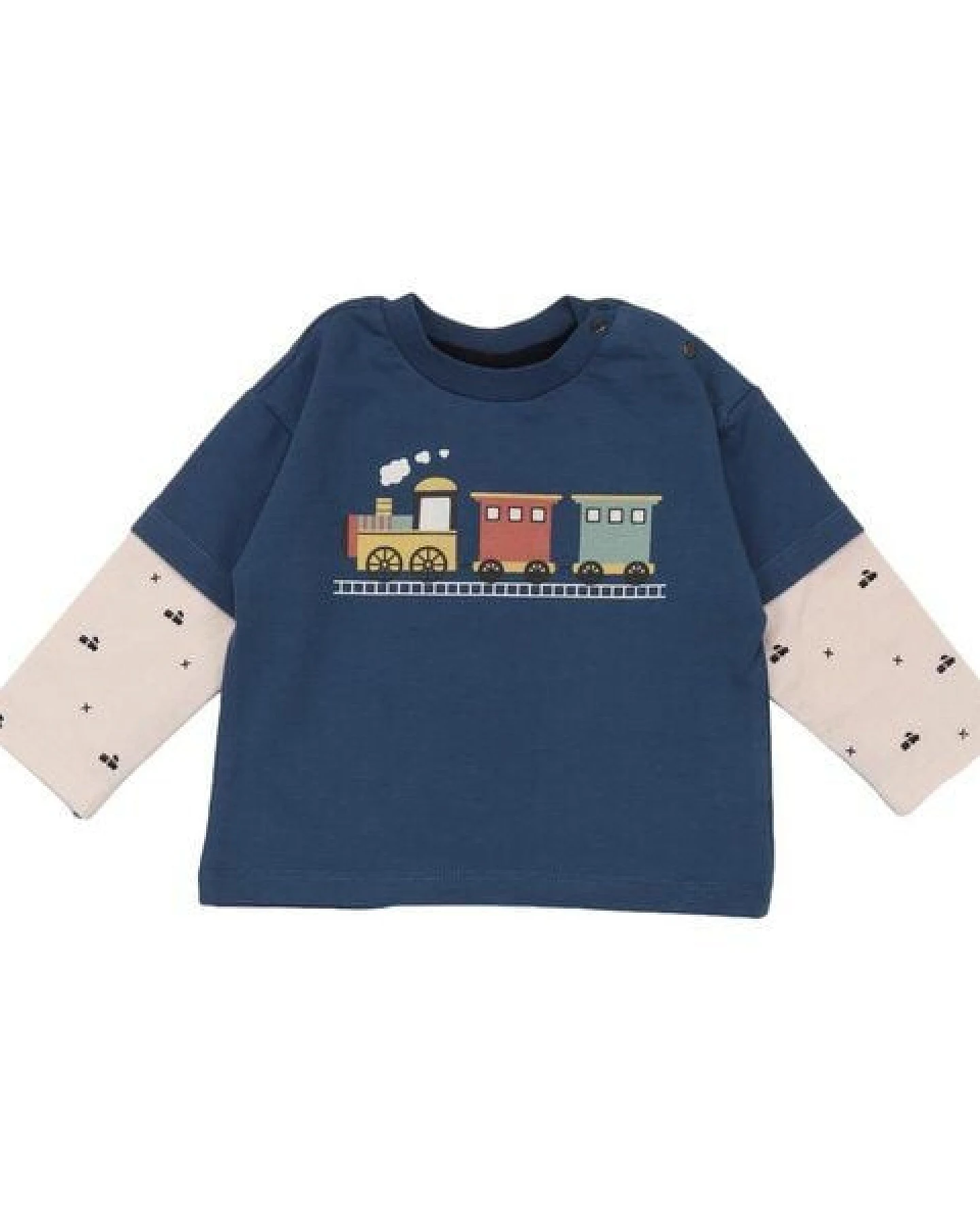 Walkiddy Tiny Trains Shirt - Bio-Baumwolle, Nachhaltig & Umweltbewusst - Blau Kinderkleidung – GOTS zertifiziert – Ansicht 2
