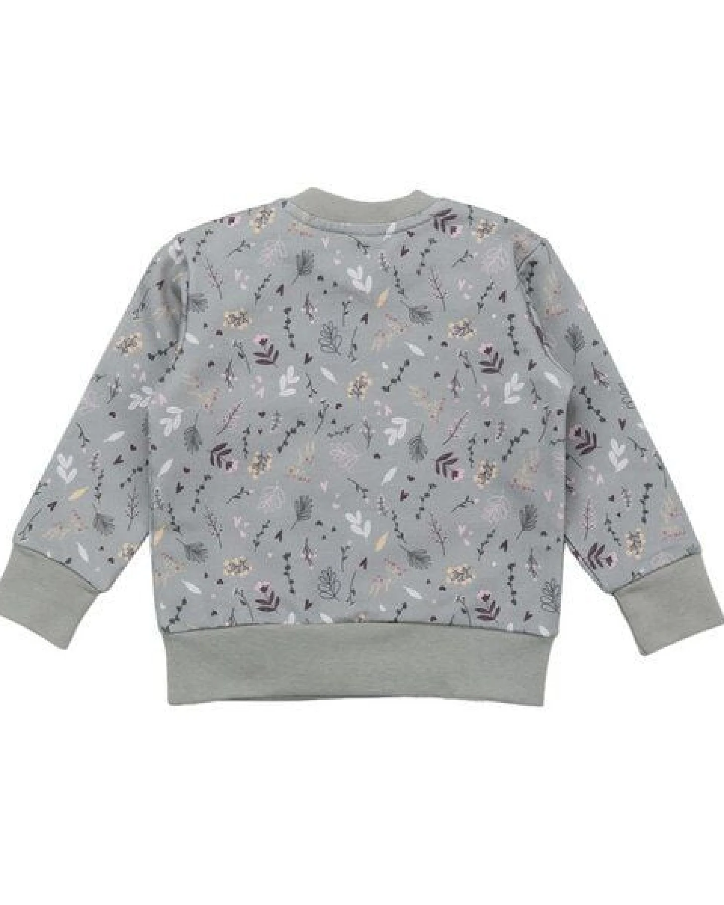 Bio-Baumwolle Kinder Sweatshirt 'Tiny Flowers' Grün - GOTS Zertifiziert, Allergikerfreundlich, Nachhaltig von Walkiddy – Ansicht 3