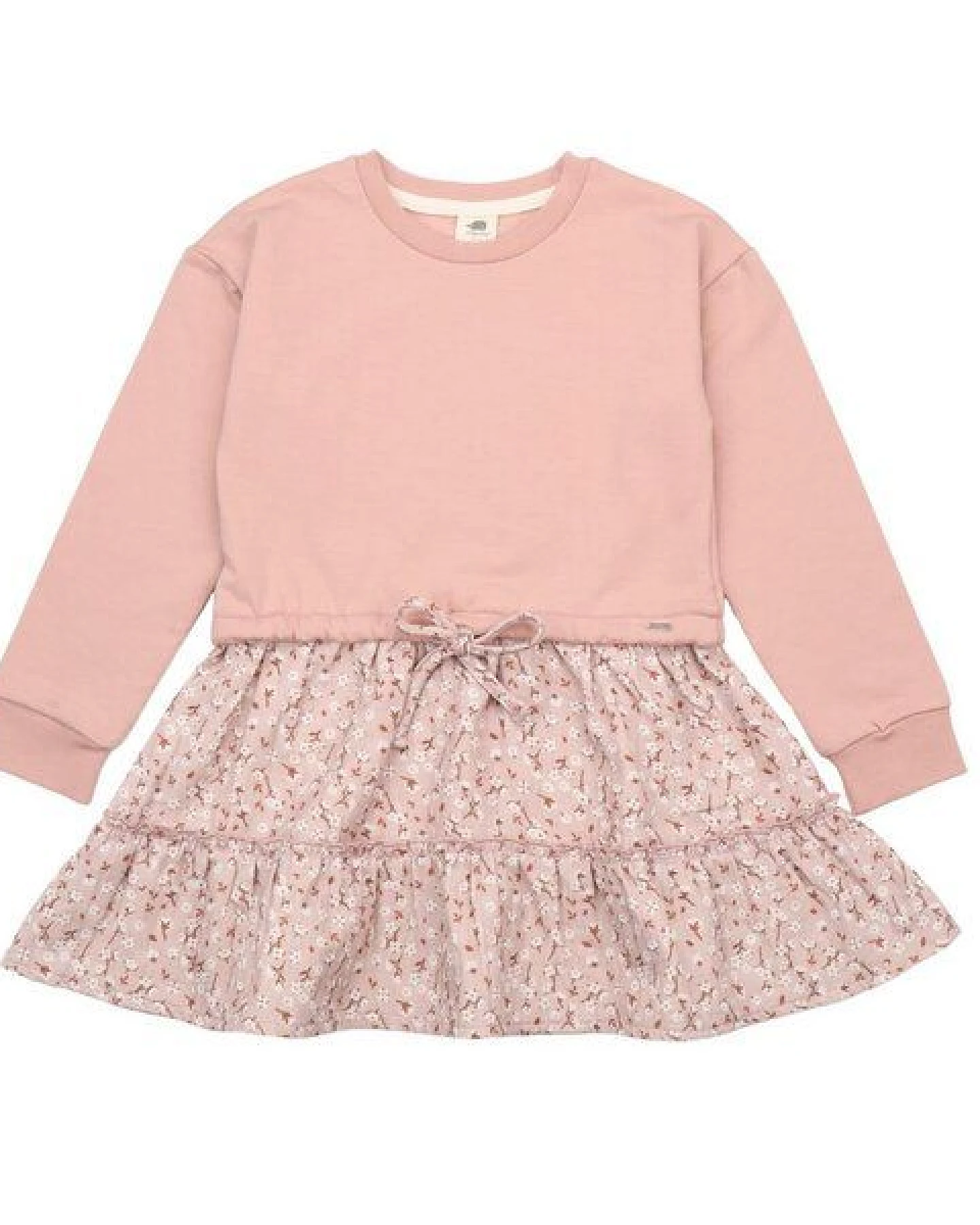 Walkiddy Mini Cottons Bio-Sweat Dress Rosa - Stilvolles & Hypoallergenes Kleid für Kinder – GOTS zertifiziert – Ansicht 2