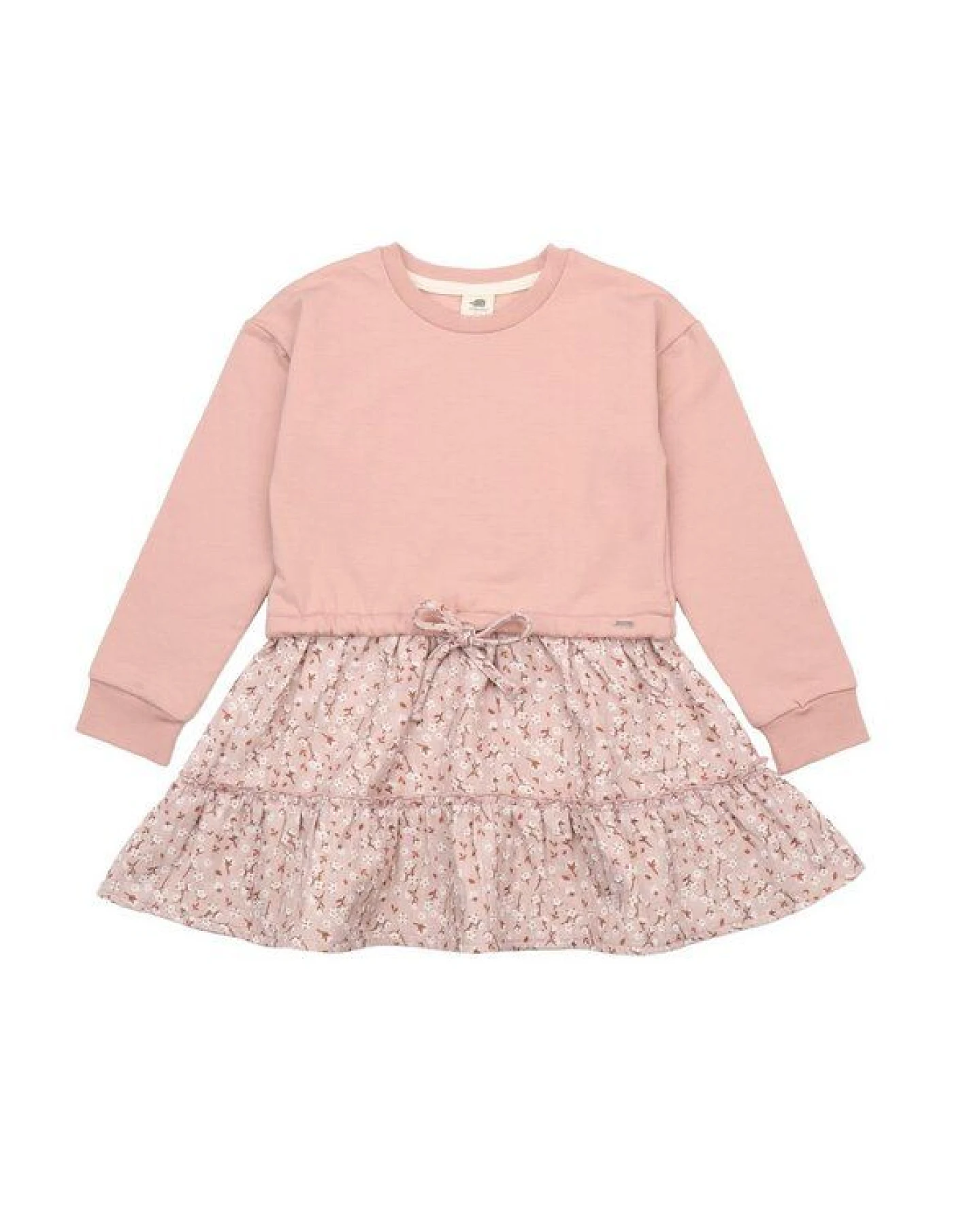 Walkiddy Mini Cottons Bio-Sweat Dress Rosa - Stilvolles & Hypoallergenes Kleid für Kinder – GOTS zertifiziert – Ansicht 2