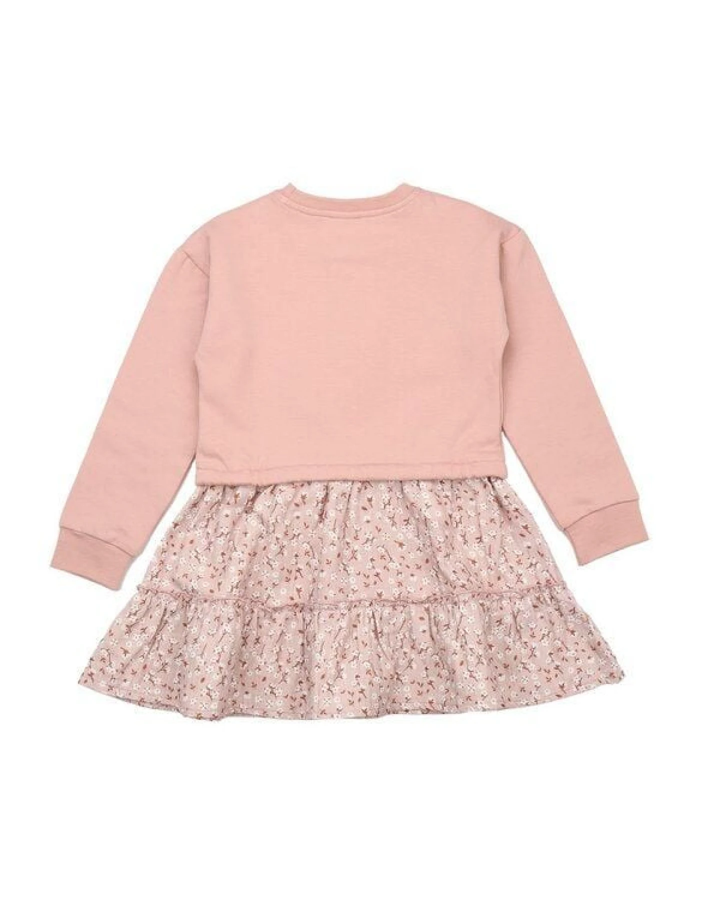 Walkiddy Mini Cottons Bio-Sweat Dress Rosa - Stilvolles & Hypoallergenes Kleid für Kinder – GOTS zertifiziert – Ansicht 3