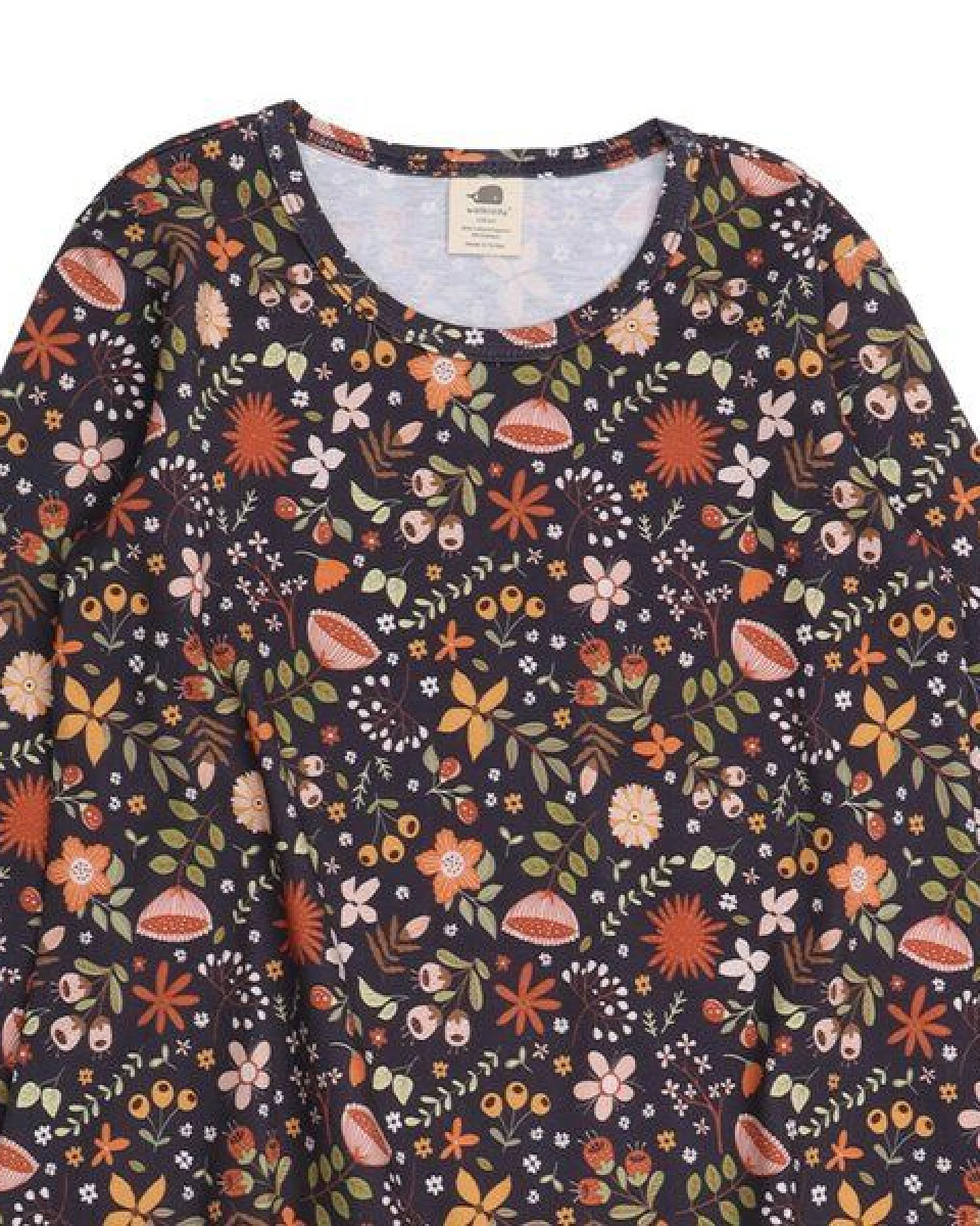 Walkiddy Fancy Flowers Bio-Baumwolle Graues Kleid - Nachhaltige & Ethische Kindermode – GOTS zertifiziert – Ansicht 3