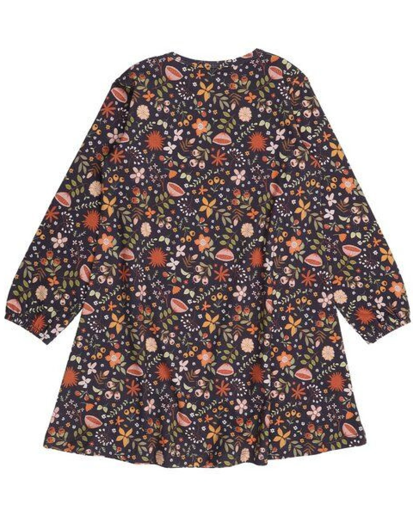 Walkiddy Fancy Flowers Bio-Baumwolle Graues Kleid - Nachhaltige & Ethische Kindermode – GOTS zertifiziert – Ansicht 4