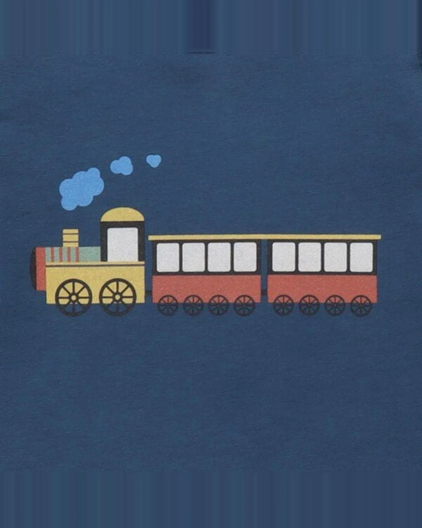 Kinder Langarmshirt GOTS zertifiziert, blau, „Tiny Trains“ Zug-Print, Bio-Baumwolle, weich – Walkiddy – Ansicht 4