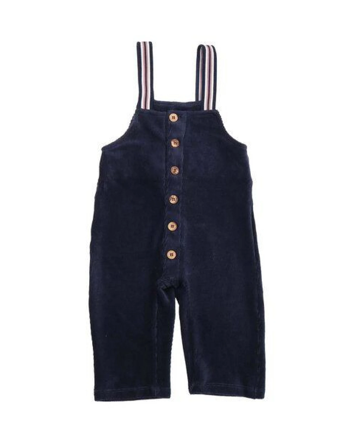 Kinder Cord-Latzhose GOTS zertifiziert, Bio-Baumwolle, navy, Unisex, Knopfleiste, bequem – Walkiddy – Ansicht 2