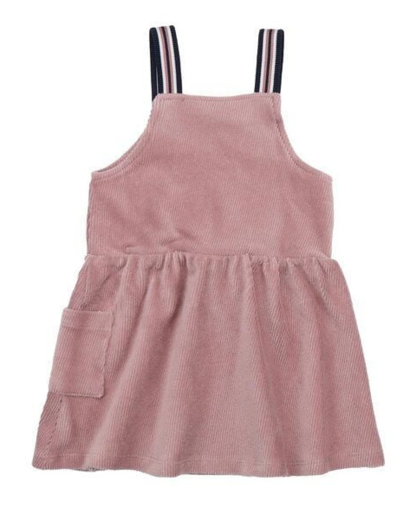 Kinder Latzkleid GOTS zertifiziert – Bio-Baumwolle, Rosa, Trägerkleid, weich & bequem, vielseitig kombinierbar – Ansicht 4