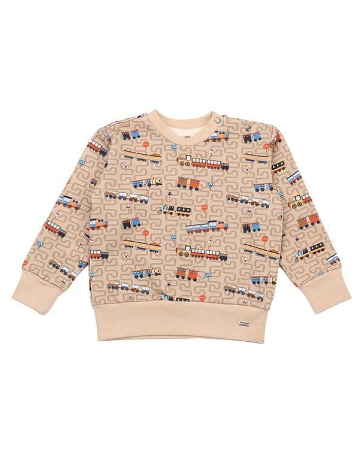 Ökologisches Kinder-Sweatshirt Tiny Trains von Walkiddy - GOTS-zertifiziert, Bio-Baumwolle, allergikerfreundlich & Fair Trade