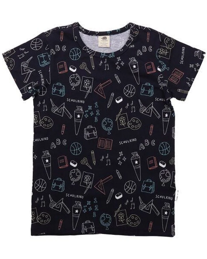 Walkiddy Back to School - Bio-Baumwolle T-Shirt Blau - Nachhaltig & GOTS-Zertifiziert