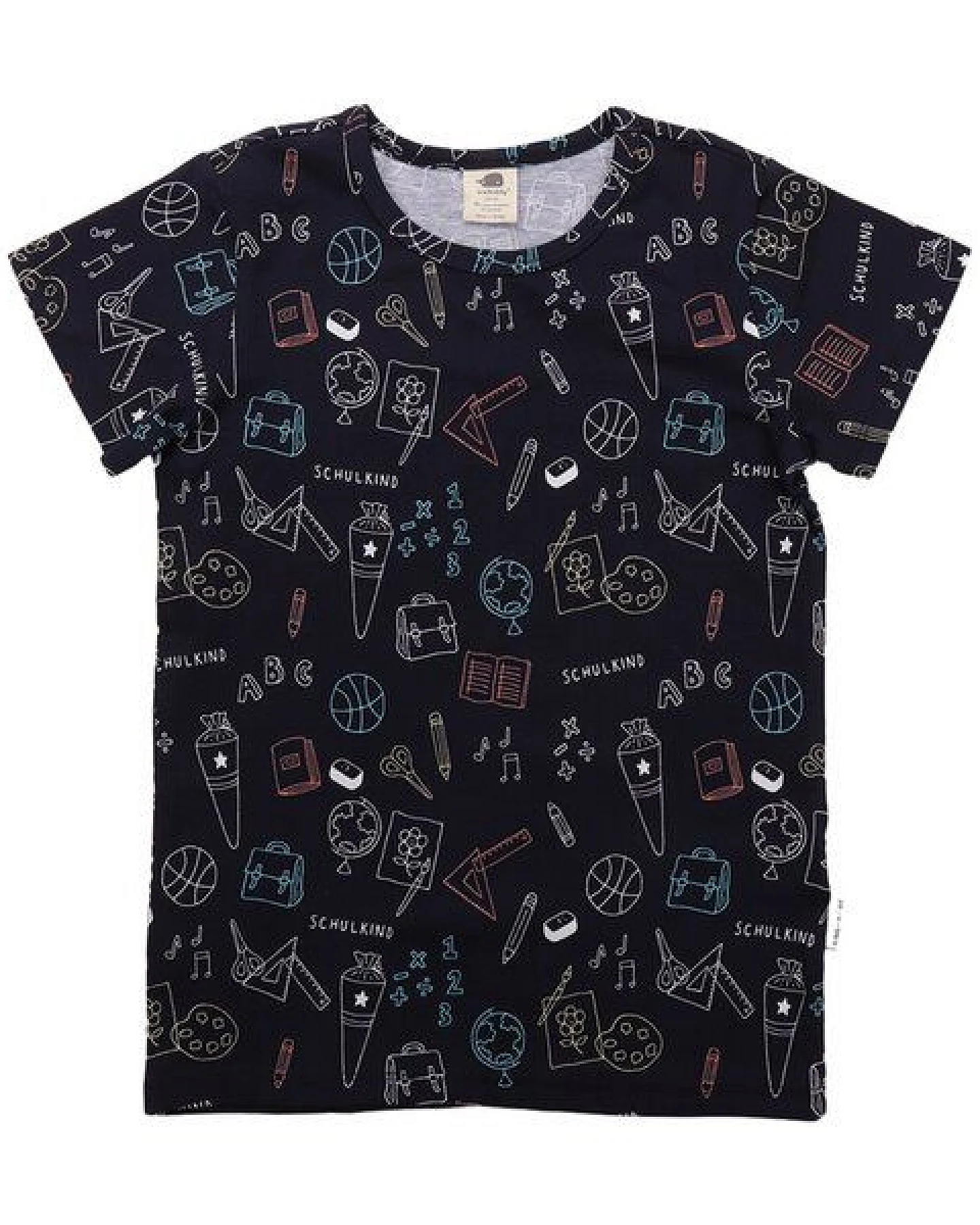 Walkiddy Back to School - Bio-Baumwolle T-Shirt Blau - Nachhaltig & GOTS-Zertifiziert – Ansicht 2