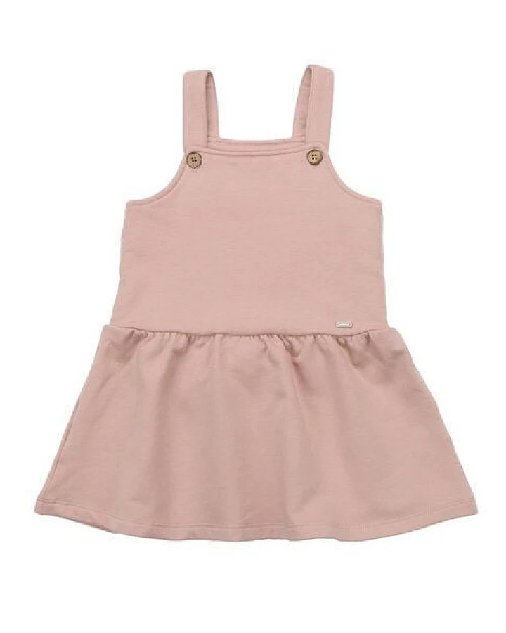 Kinder Latzkleid GOTS zertifiziert – Bio-Baumwolle, Rosa mit Katzenmotiv, bequem & kombinierbar, alltagstauglich