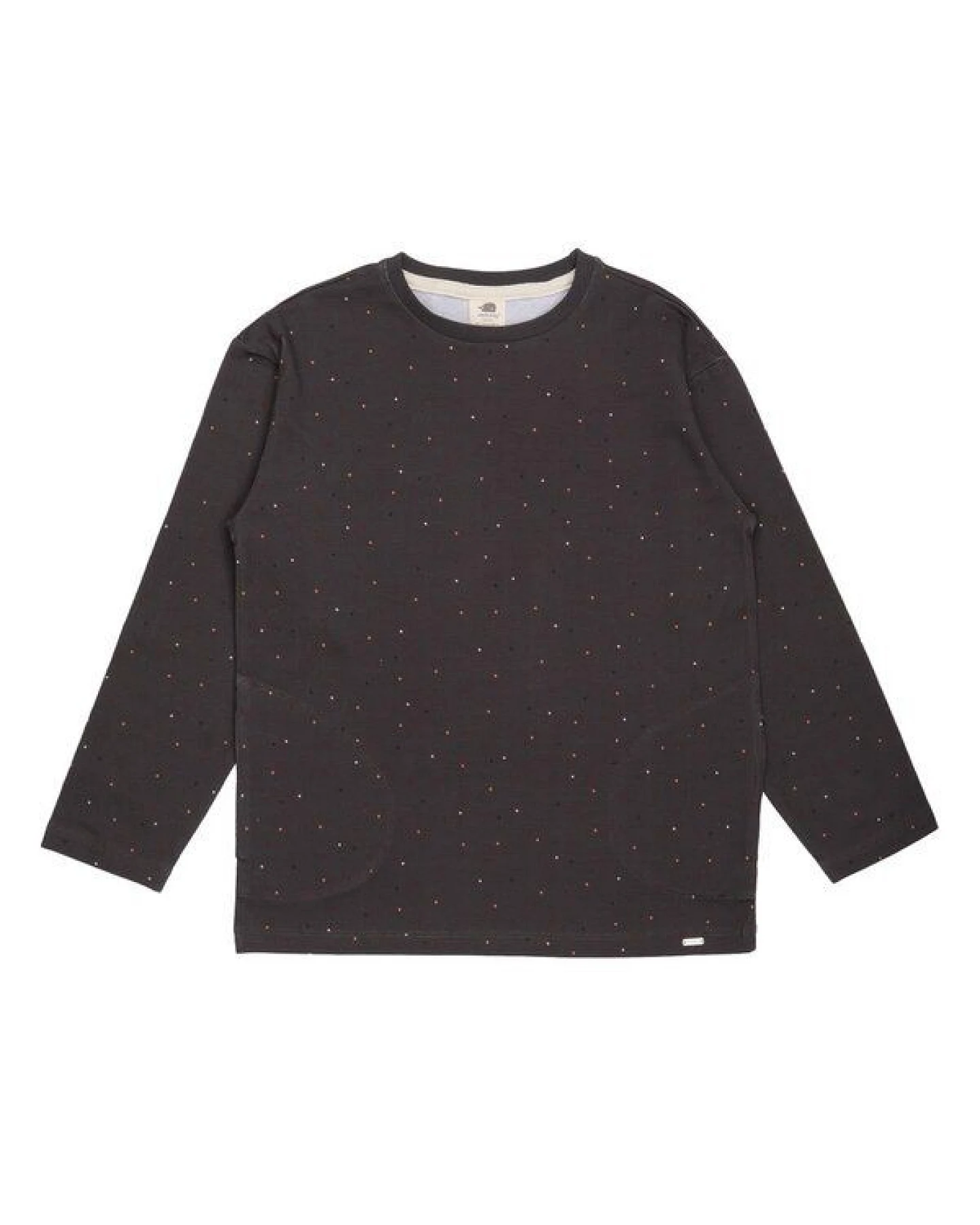 Kinder Langarmshirt GOTS zertifiziert, Bio-Baumwolle, grau, „Colorful Dots“, weich & bequem – Walkiddy – Ansicht 2