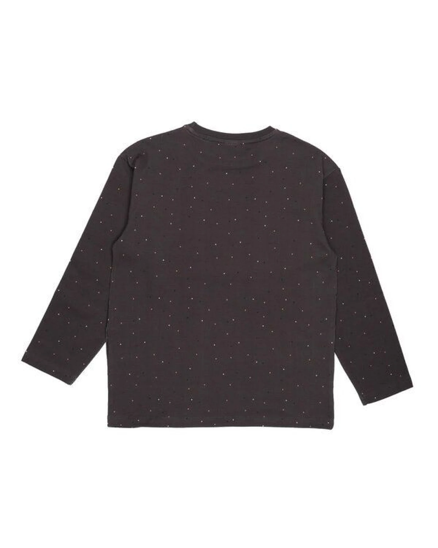 Kinder Langarmshirt GOTS zertifiziert, Bio-Baumwolle, grau, „Colorful Dots“, weich & bequem – Walkiddy – Ansicht 3