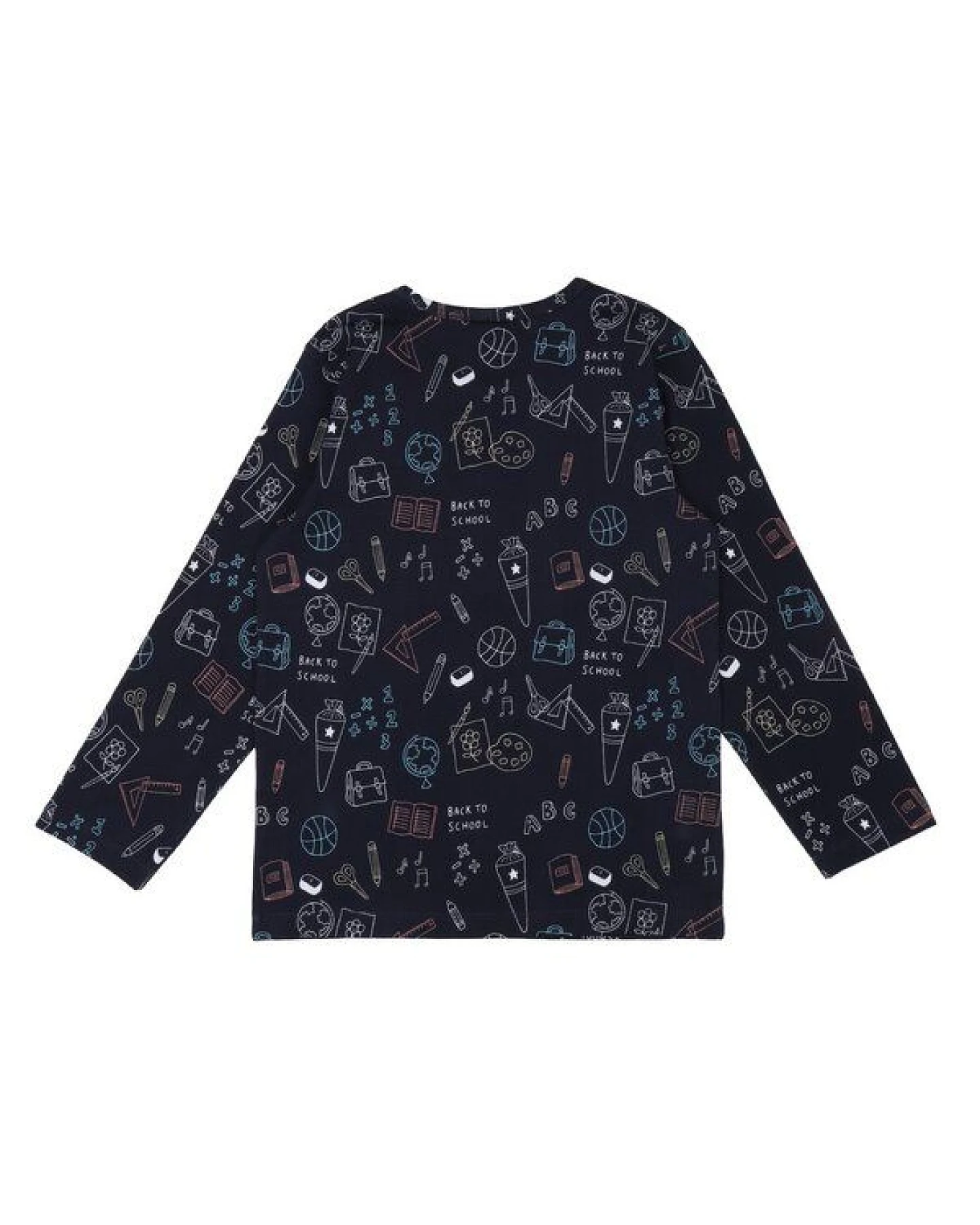Kinder Langarmshirt GOTS zertifiziert – Bio-Baumwolle, Dunkelblau mit feinem Muster, weich & bequem, alltagstauglich – Ansicht 3