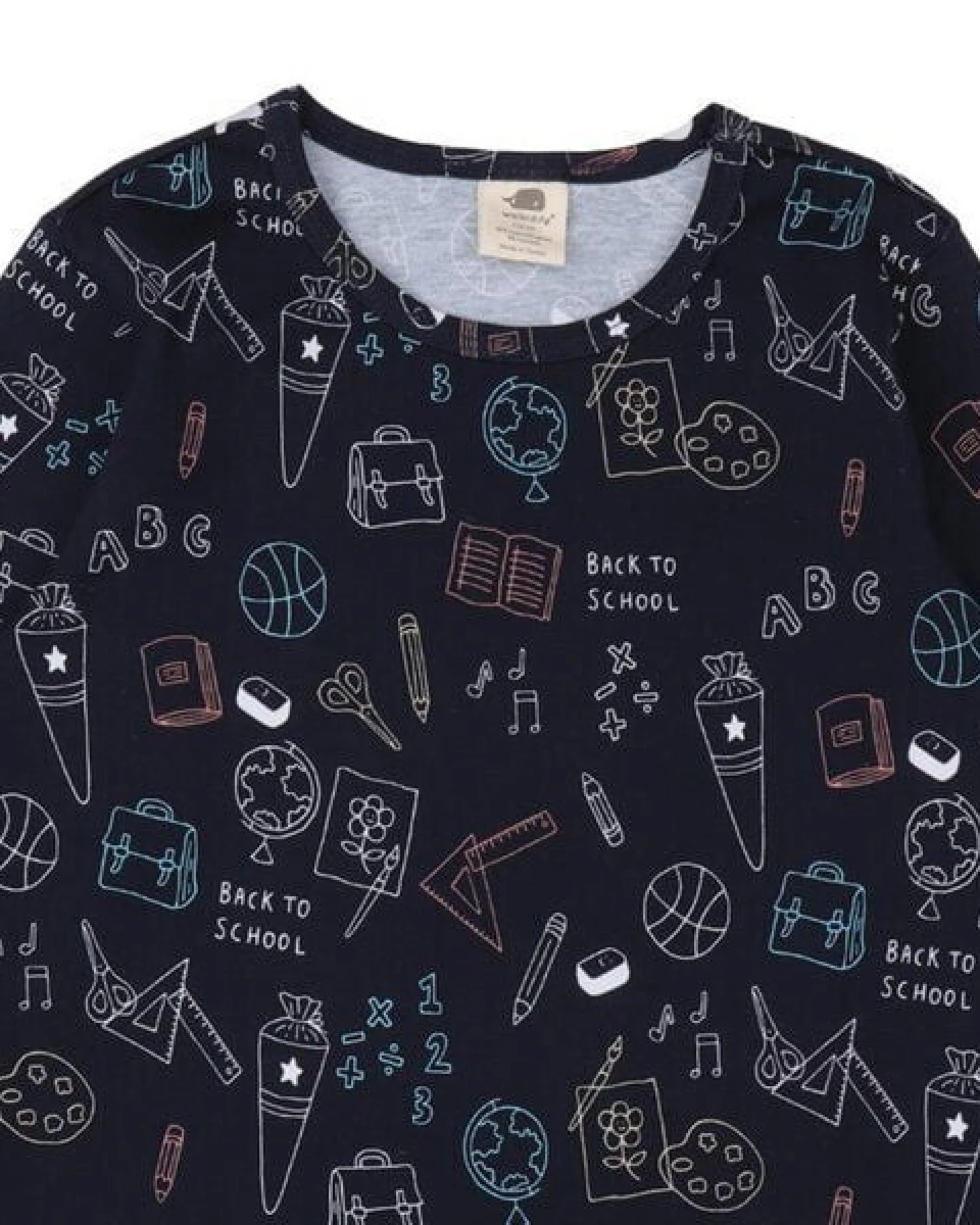 Kinder Langarmshirt GOTS zertifiziert – Bio-Baumwolle, Dunkelblau mit feinem Muster, weich & bequem, alltagstauglich – Ansicht 4