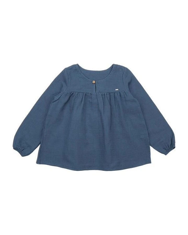 Walkiddy Muslin Navy Bio-Baumwolle Bluse - Marineblau GOTS-Zertifiziert