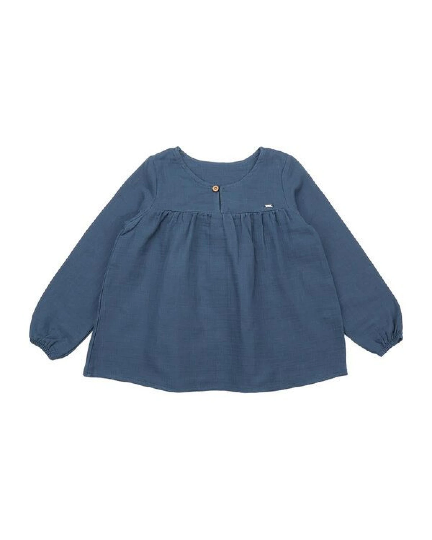Walkiddy Muslin Navy Bio-Baumwolle Bluse - Marineblau GOTS-Zertifiziert – Ansicht 2
