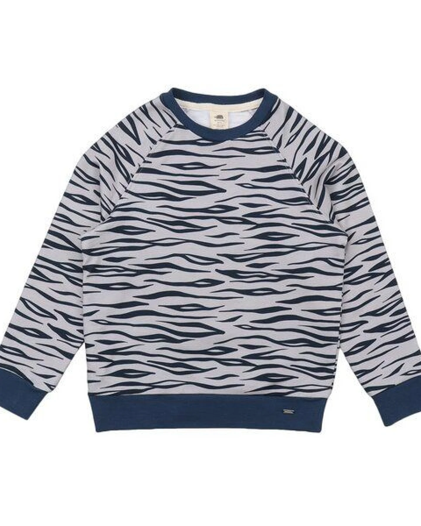 Kinder Sweatshirt – Grau mit Tiermuster, weich & bequem – Ansicht 2
