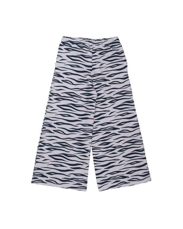 Kinderhose weit GOTS zertifiziert, Bio-Baumwolle, Tiger-Muster, gelb/grau, bequem – Walkiddy